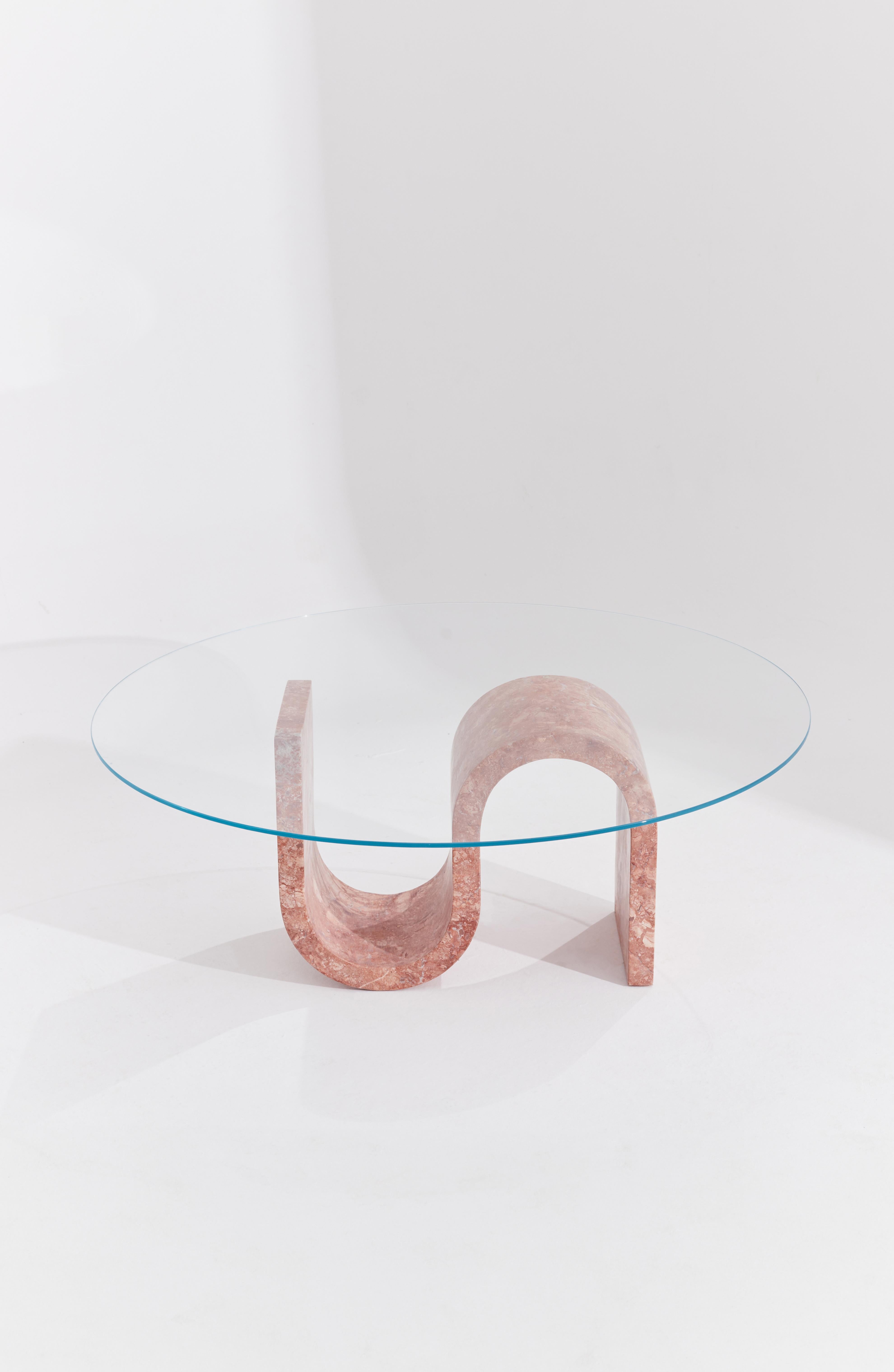Autre Table basse en travertin rouge Medusa par RAFFINATO en vente