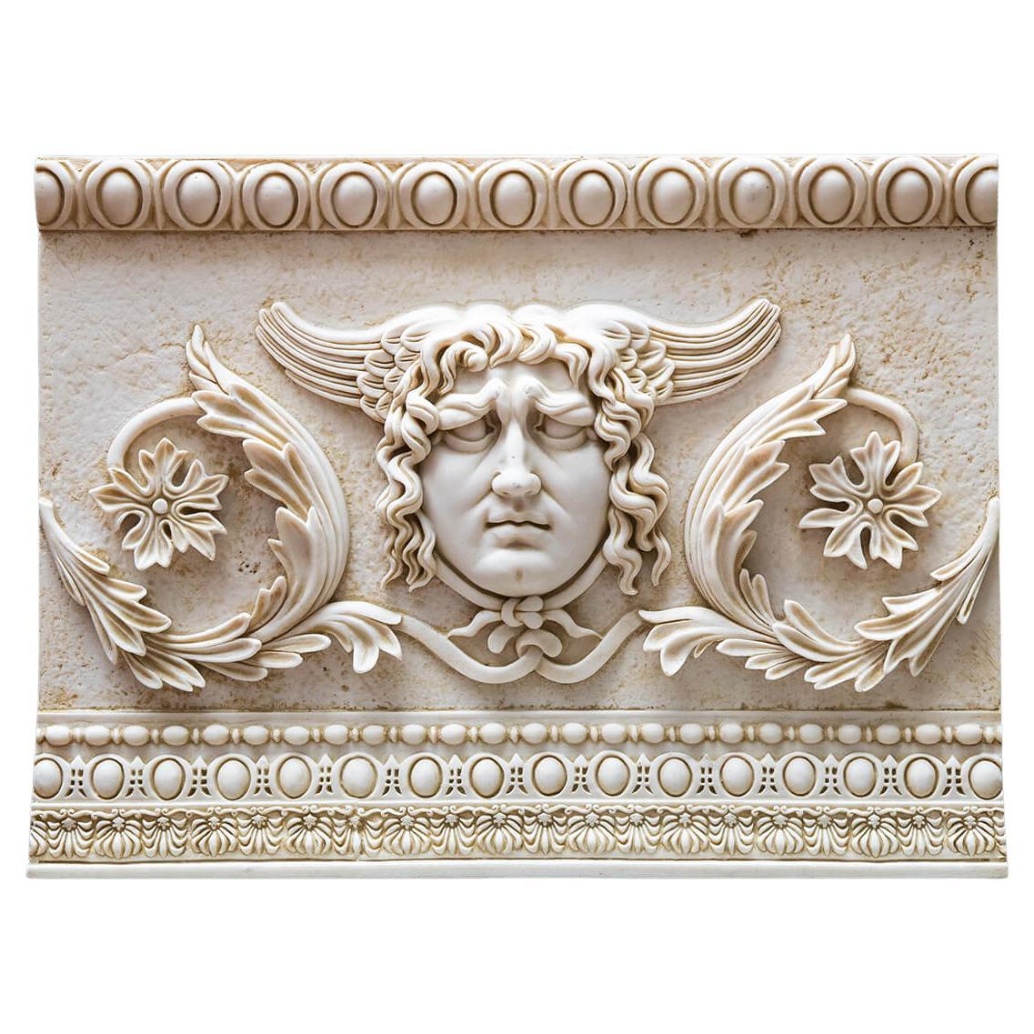 Medusa Relief Made with Compressed Marble Powder For Sale