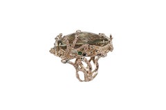 Medusa Ring with Prasorite, Gold Ring with Snakes