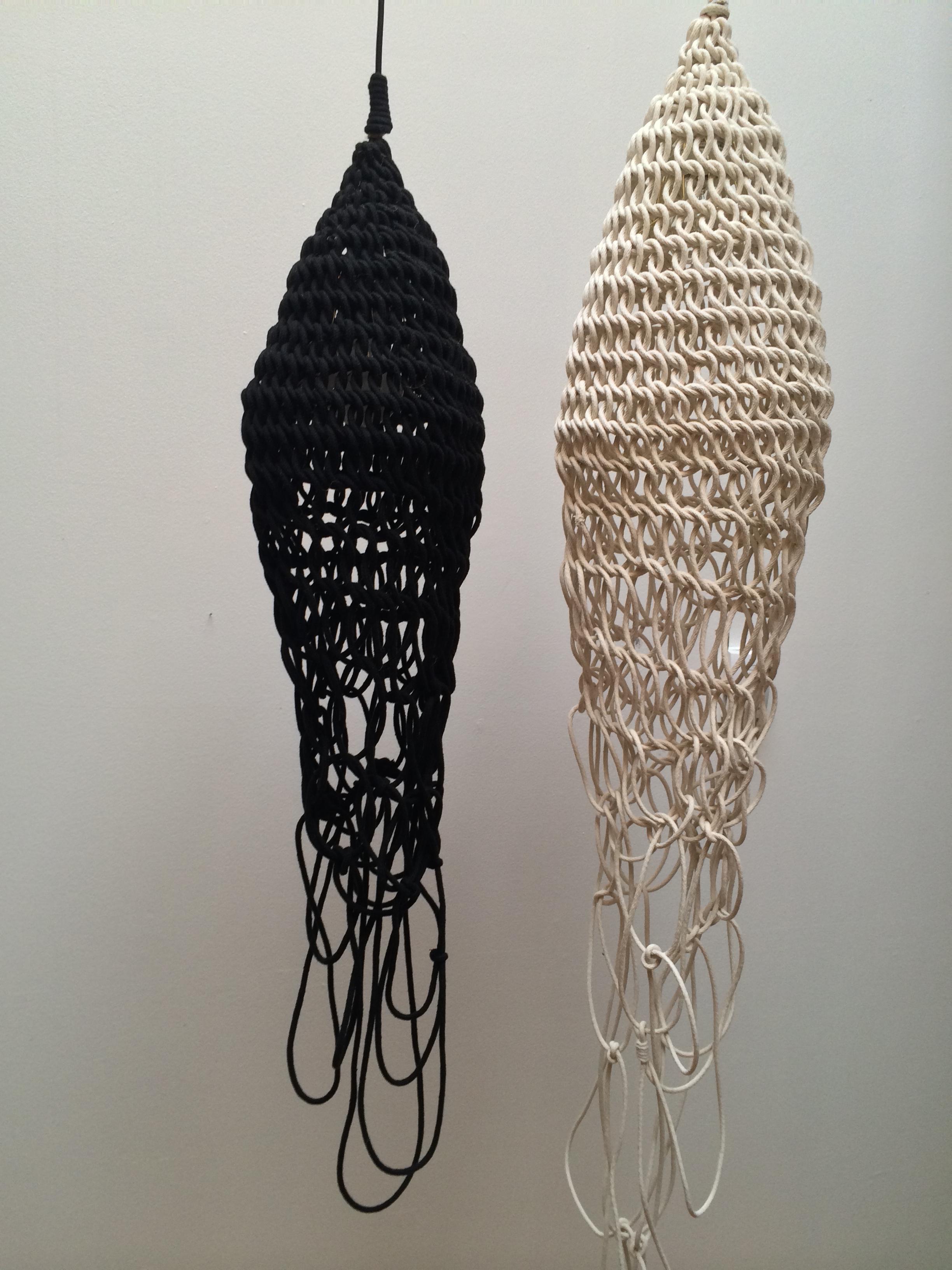 Modern Medusa Sculptural Lamp Hand Crocheted by Annie Legault Amulette For Sale