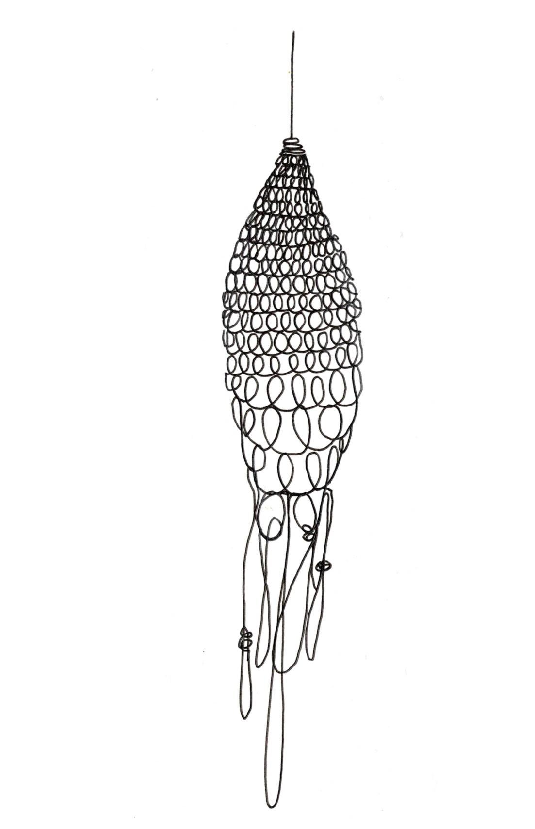 Medusa Skulpturale Lampe, handgehäkelt von Annie Legault Amulette (21. Jahrhundert und zeitgenössisch) im Angebot