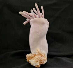 Medusa Sea Anemone Sculpture, Signed Original, Mixed Media