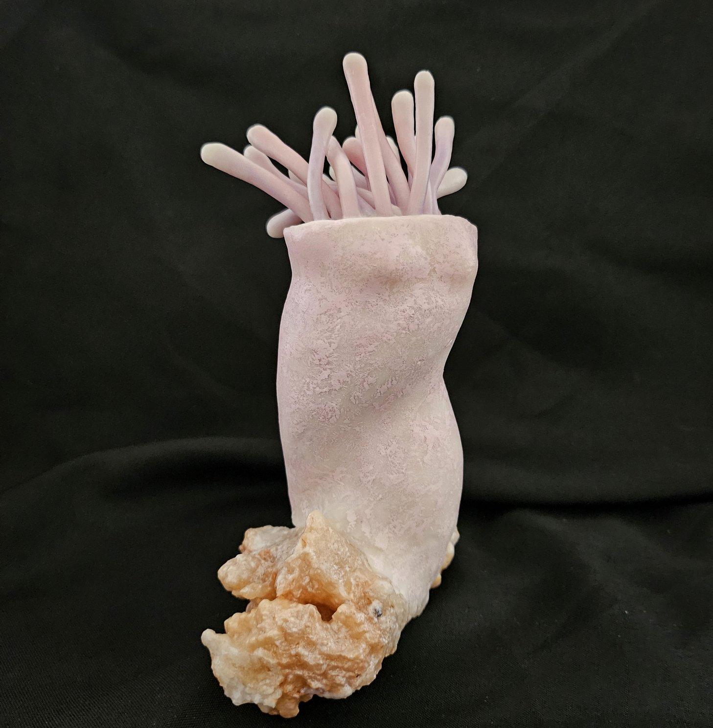 Americano Scultura di anemone di mare Medusa, originale firmata, tecnica mista VENDITA CHIUSA in vendita