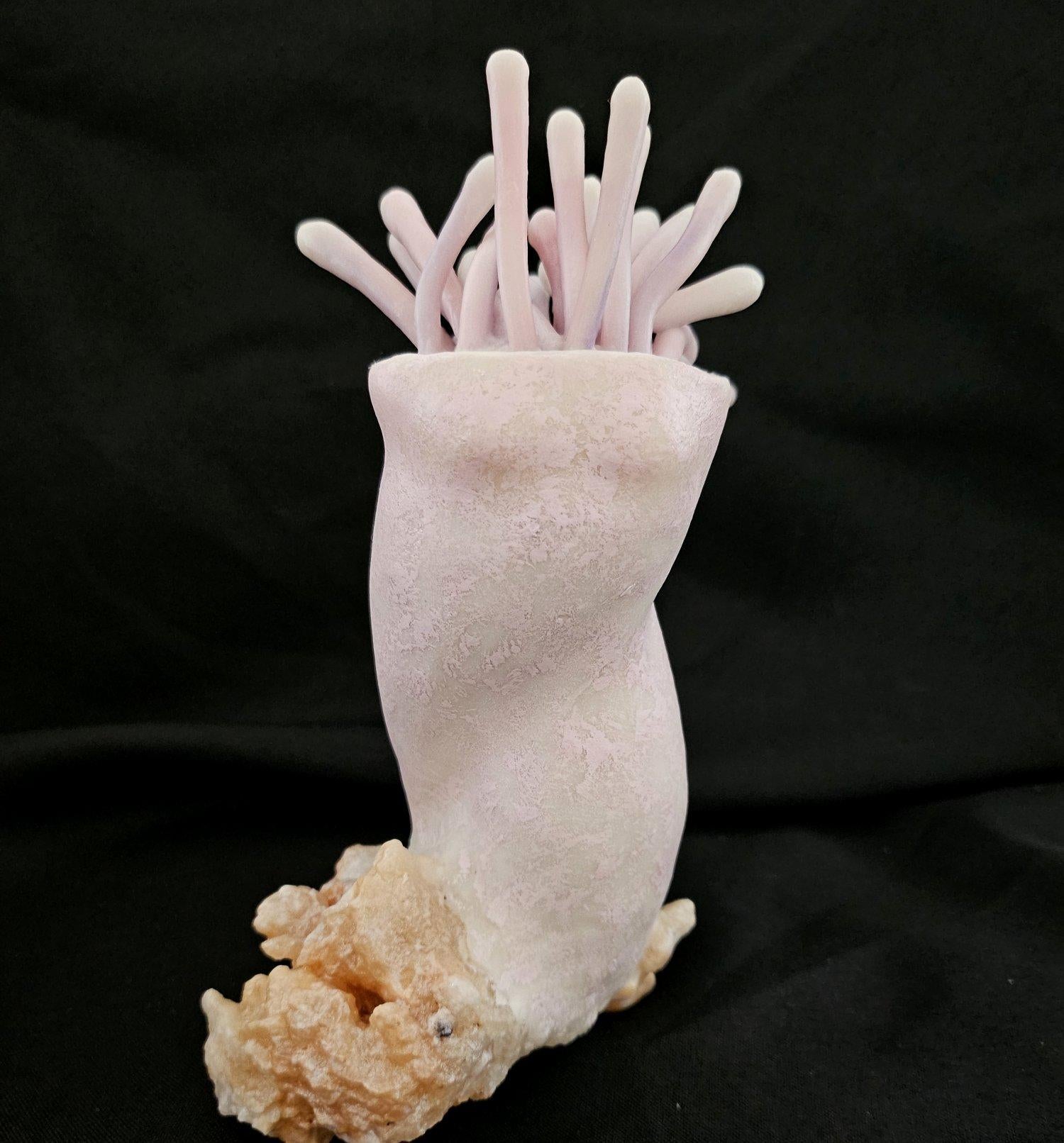 Sculpture anémone de la mer de Méduse, signée, sculpture originale, techniques mixtes en vente 8