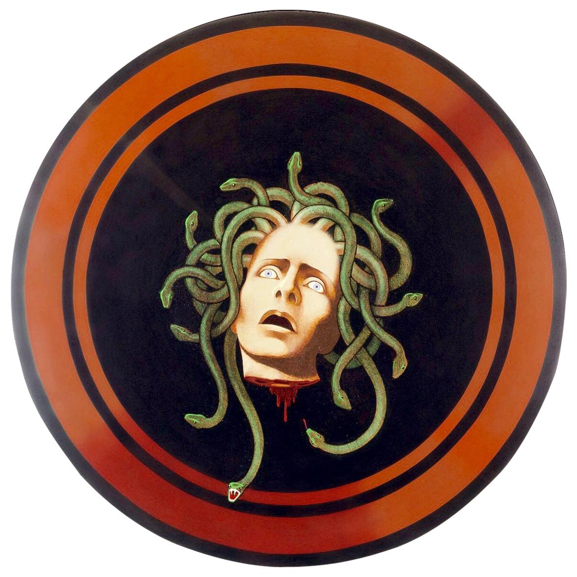 Peinture d'origine du bouclier Medusa de Lynn Curlee en vente
