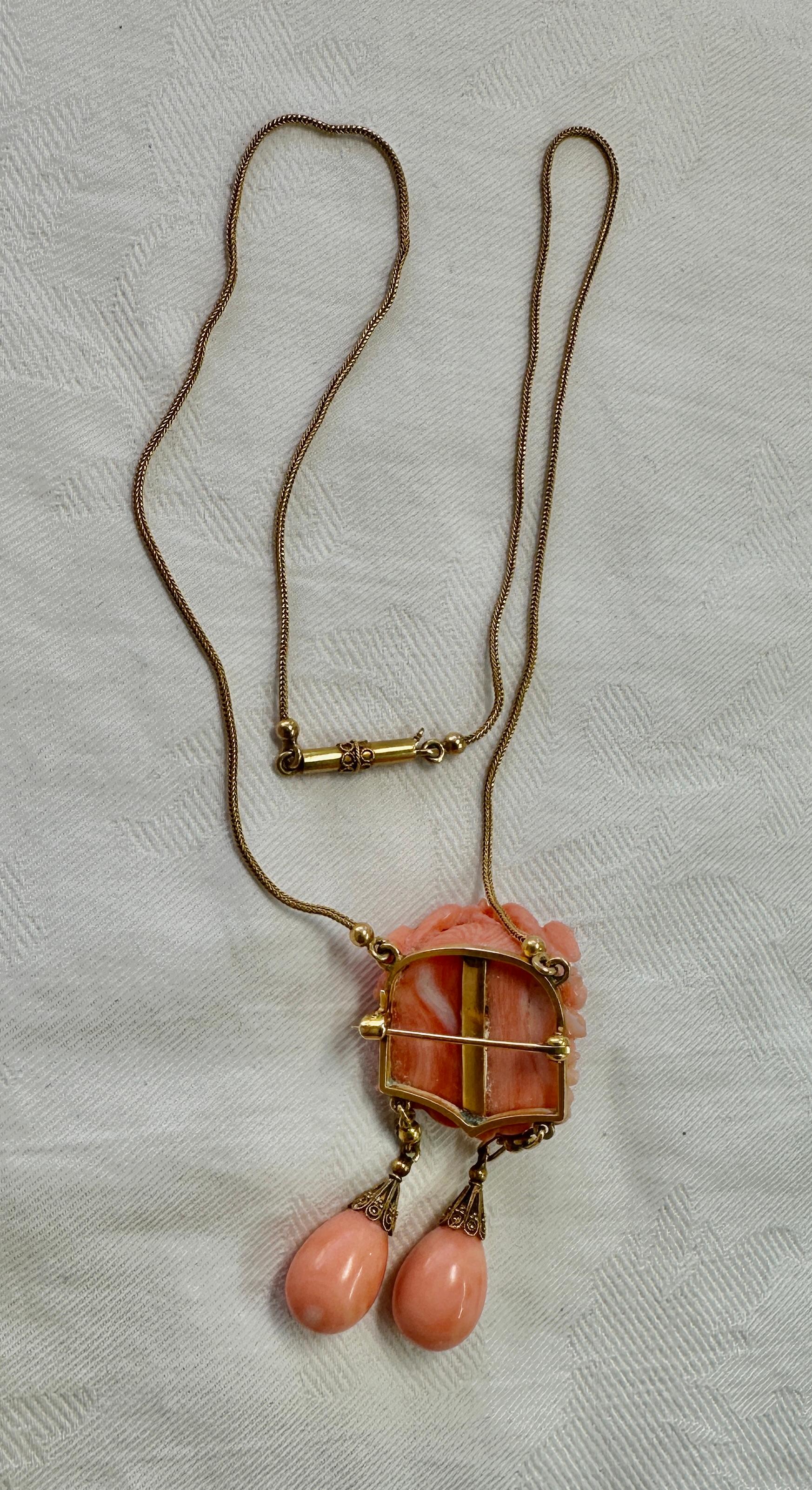 Medusa-Halskette aus 14 Karat Gold mit Schlangenkoralle, antik, etruskisch, viktorianisch, neoklassisch im Angebot 7