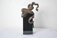 Medusa / Snake Sculpture in Bronze and Marble by Elan Atelier (IN STOCK)