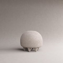 Soft and Textured Light Beige Lamb Medusa Stool by Pietro Franceschini