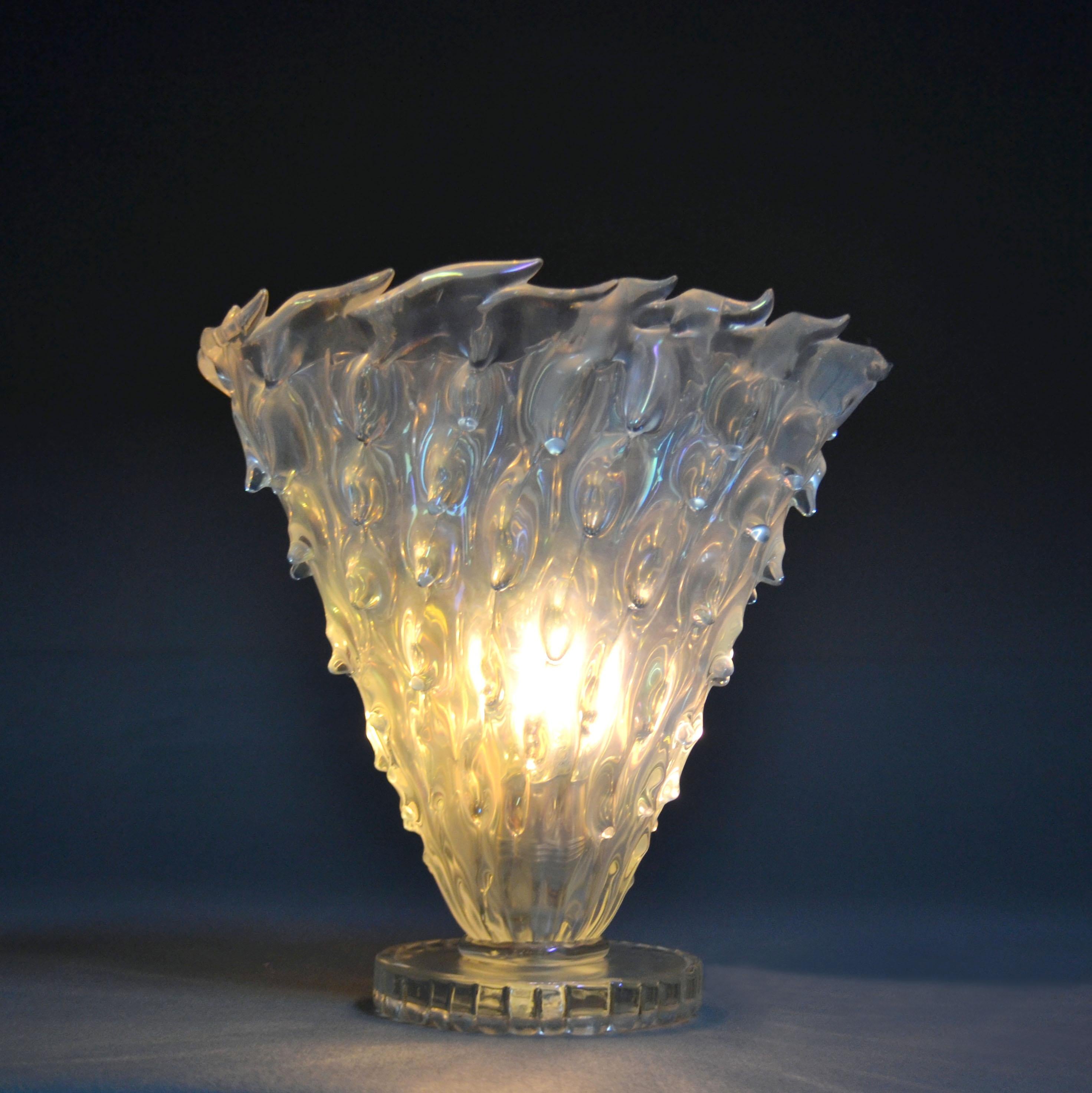 Art déco Lampe de table Medusa d'Ercole Barovier pour Barovier Toso 1935 en vente