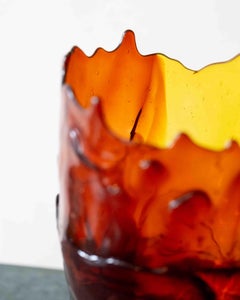 Medusa Vase by Gaetano Pesce in Clear Yellow & Dark Ruby