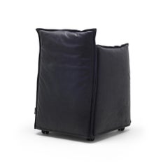 21st Century Modern Small Armchair Upholstered In Leather
