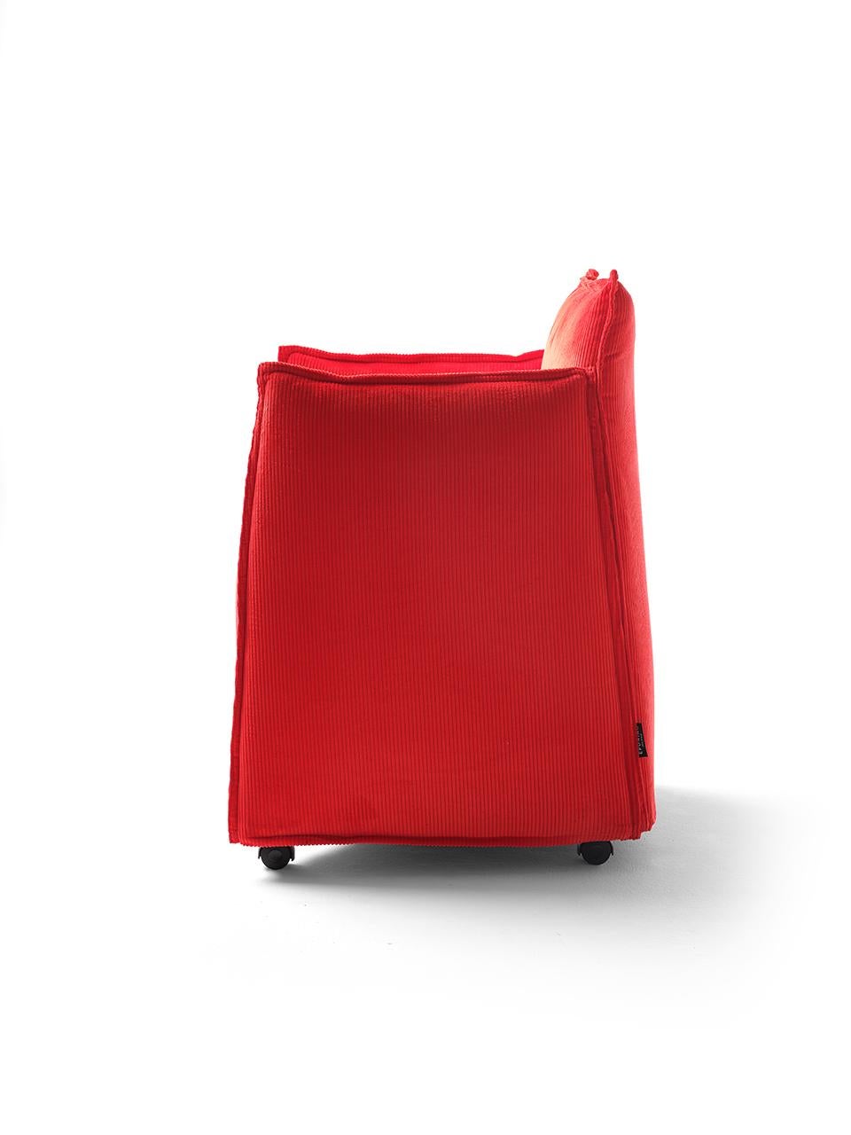 Italian 21st Century Modern Small Textile Armchair In Cotton Corduroy  For Sale