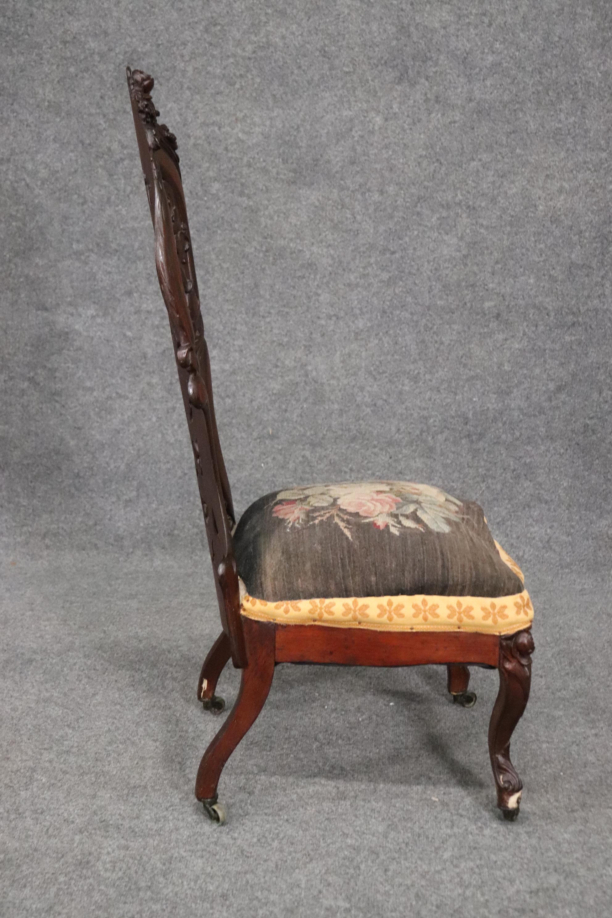 Meeks or Belter Laminated Rosewood Side Chair Circa 1860s 1