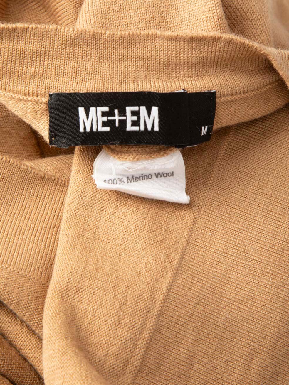 Women's ME+EM Beige Merino Wool V Neck Jumper Size M For Sale