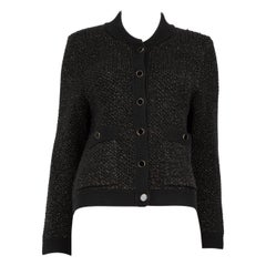 ME+EM Black Glitter Accent Knitted Jacket Size L