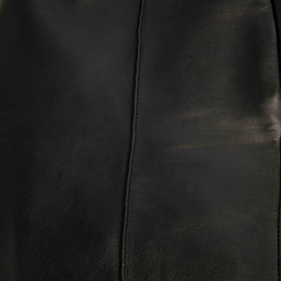 Noir ME+EM Pantalon droit en cuir noir avec cordon de serrage Taille XS en vente