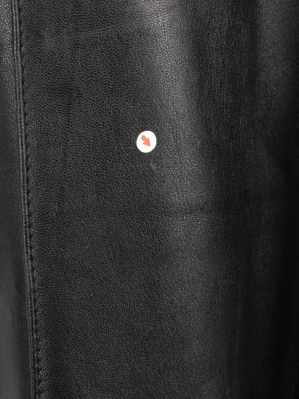 ME+EM Pantalon droit en cuir noir avec cordon de serrage Taille XS Pour femmes en vente