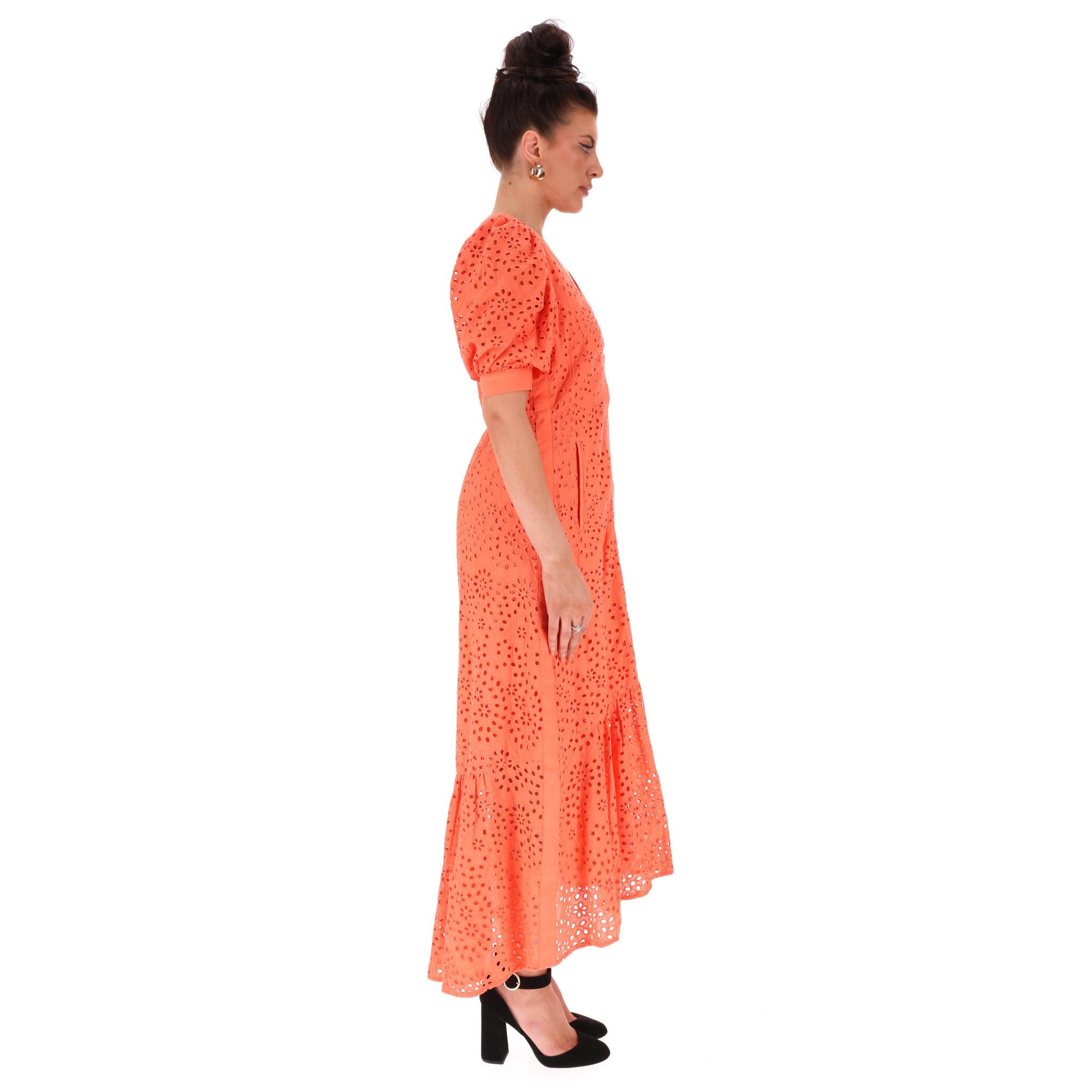 Orange ME+EM Broderie Cotton Maxi Dress en vente
