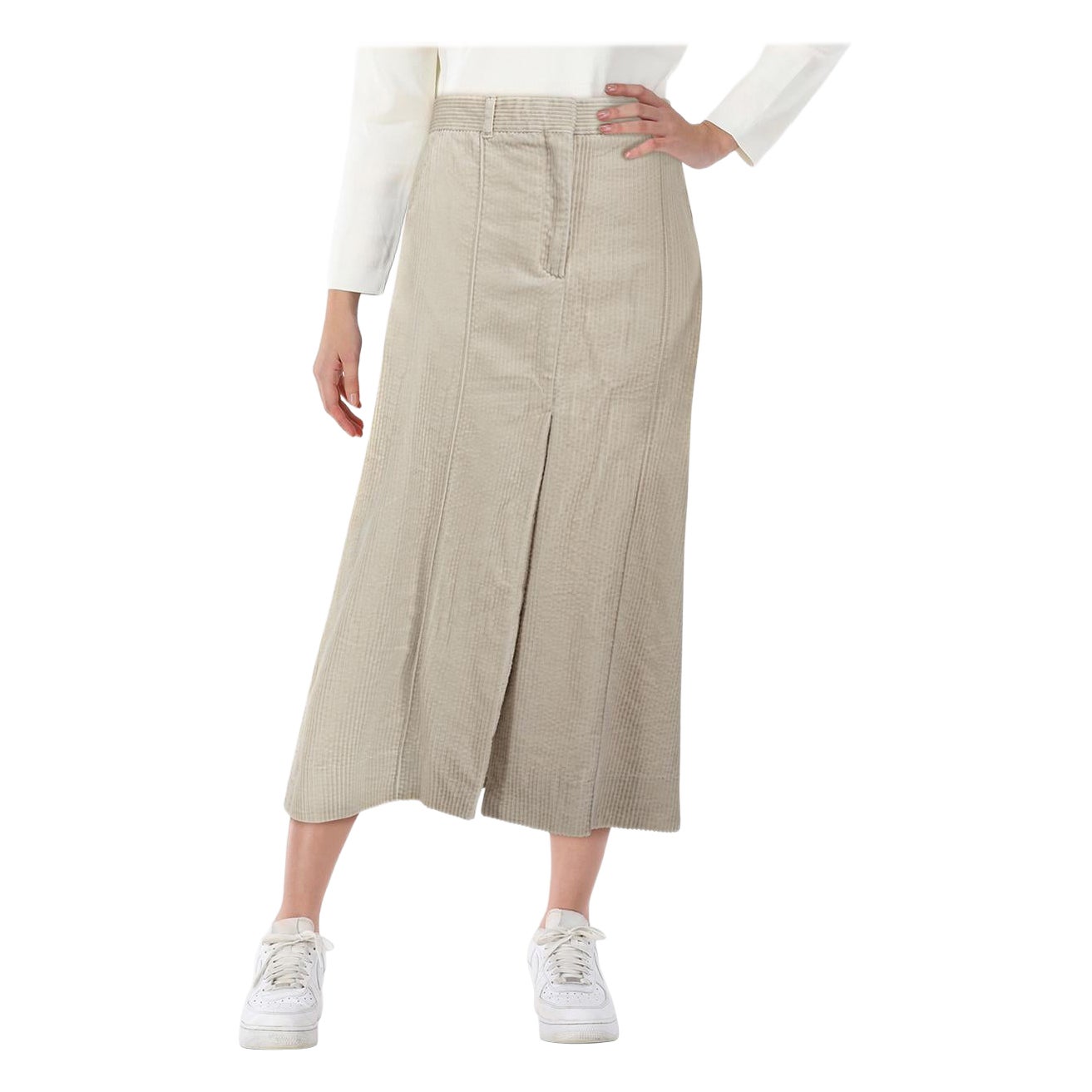 ME+EM Cream Corduroy Midi Skirt Size XL