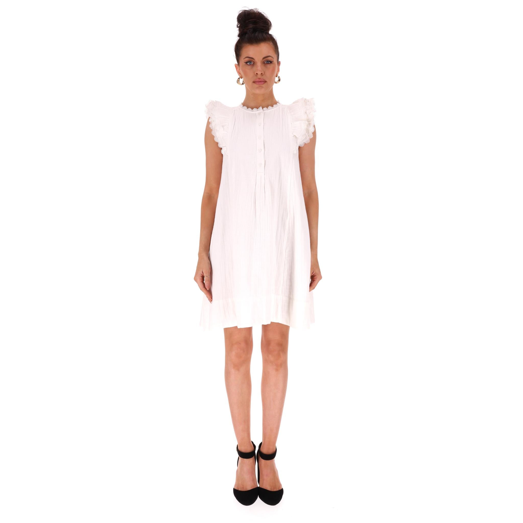 Brand New - ME+EM Crochet Trimmed Cotton Mini Dress

White mini dress fully crafted from cotton, designed with crochet trimmed, ruffled short sleeves.

Featuring buttoned, crew neckline and relaxed fit.

Rrp Approx. £330

Size – 12UK

Condition –