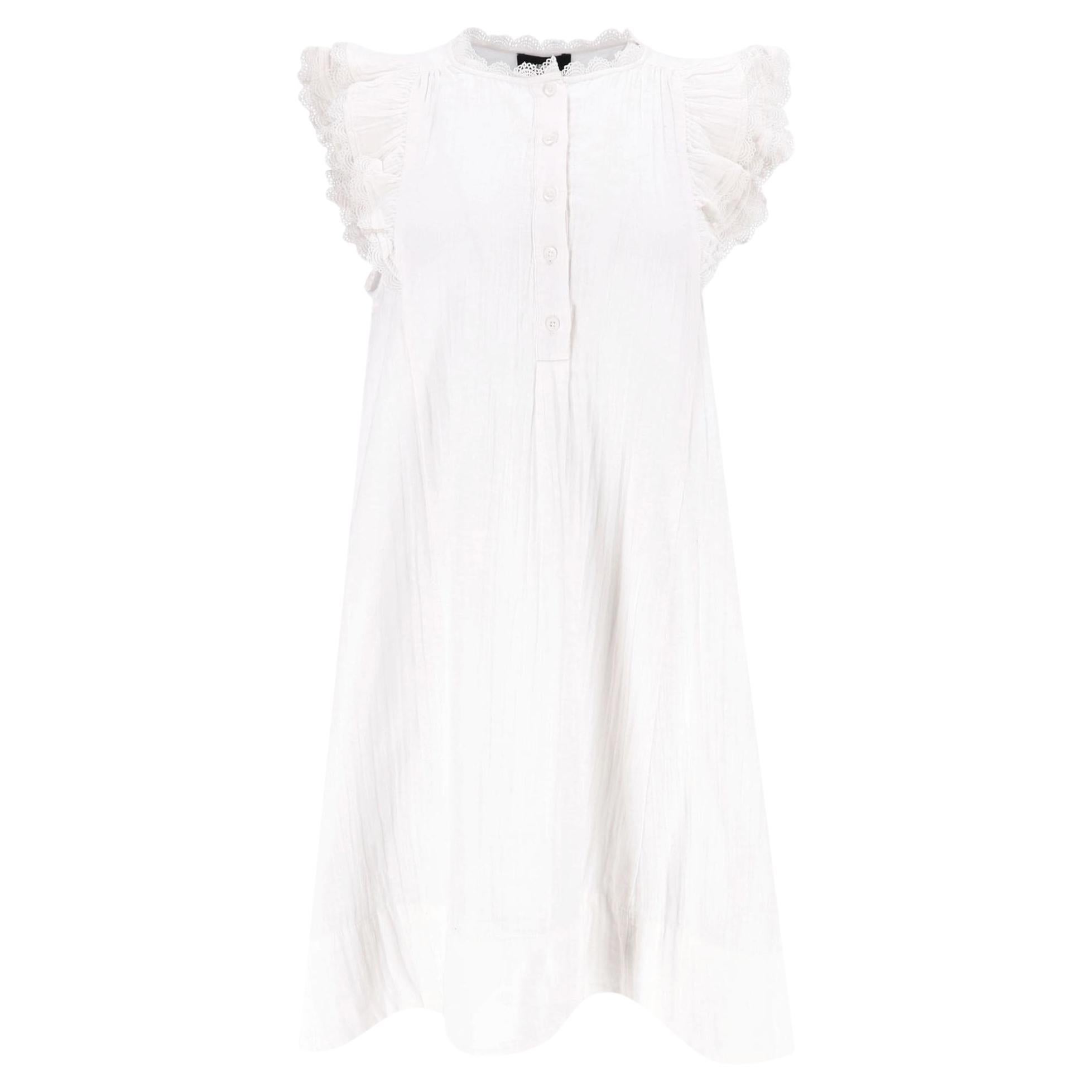 ME+EM Crochet Trimmed Cotton Mini Dress For Sale