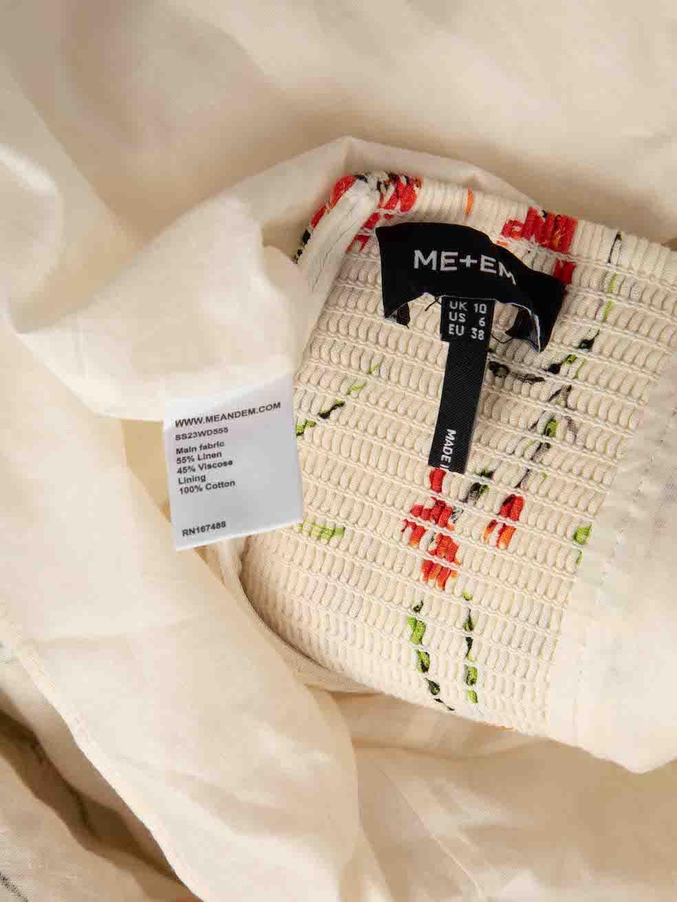 Women's ME+EM Floral Pattern Scalloped Detail Dress Size M For Sale