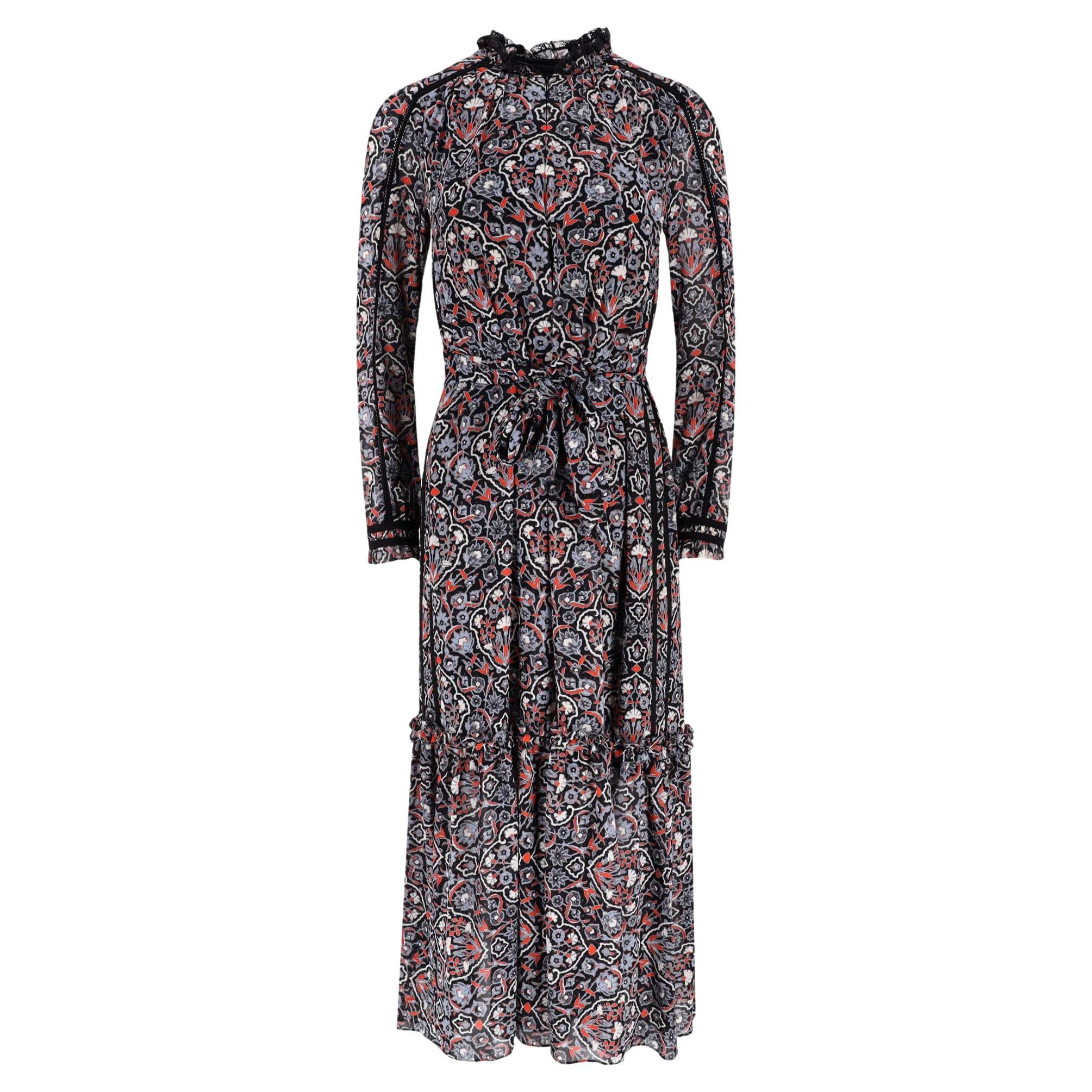 ME+EM Floral Print Belted Maxi Dress
