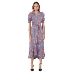 ME+EM Floral Cuello en V Vestido Midi con Cinturón Talla XS