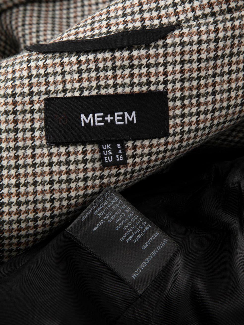 Women's ME+EM Houndstooth Pattern Single Breasted Blazer Size S