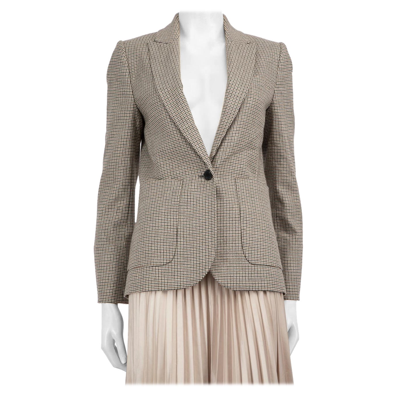 ME+EM Houndstooth Pattern Single Breasted Blazer Size S