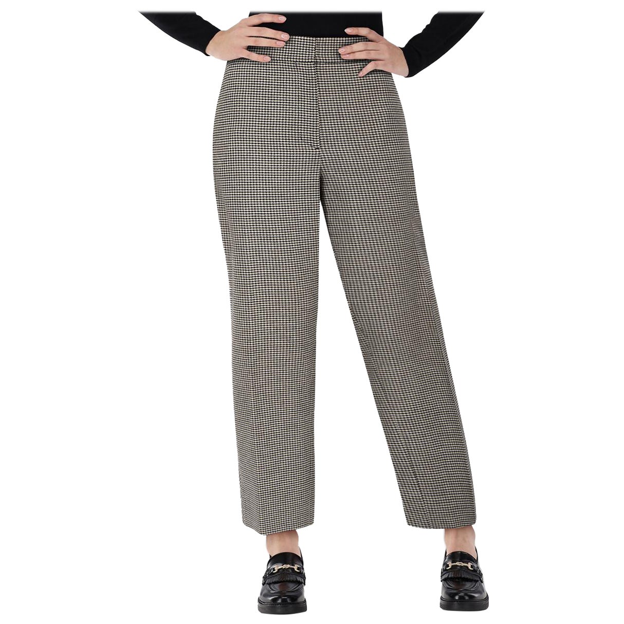 ME+EM Houndstooth Print Tapered Trousers Size XXL