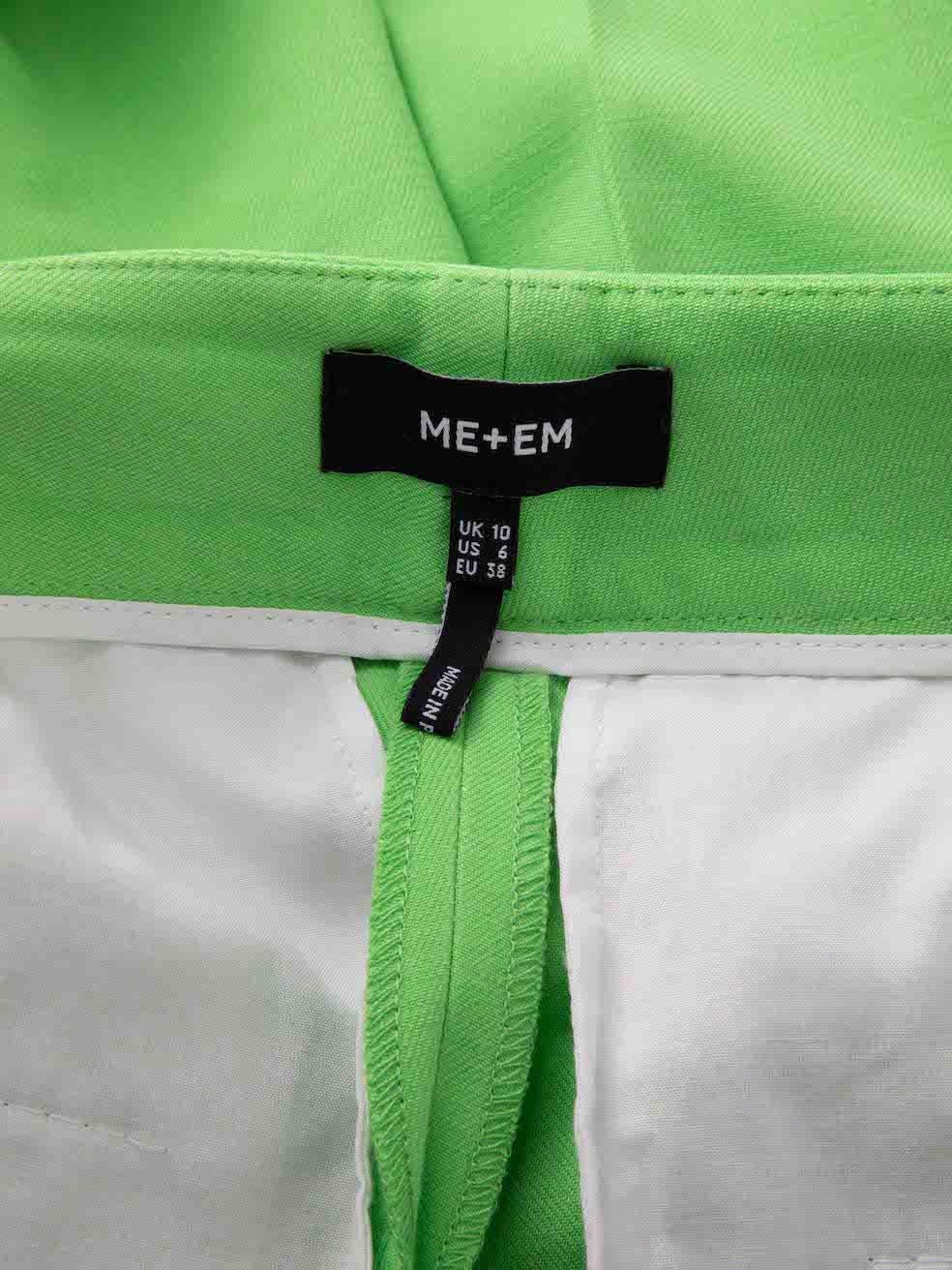 Women's ME+EM Lime Green Wide Leg Tailored Trousers Size M