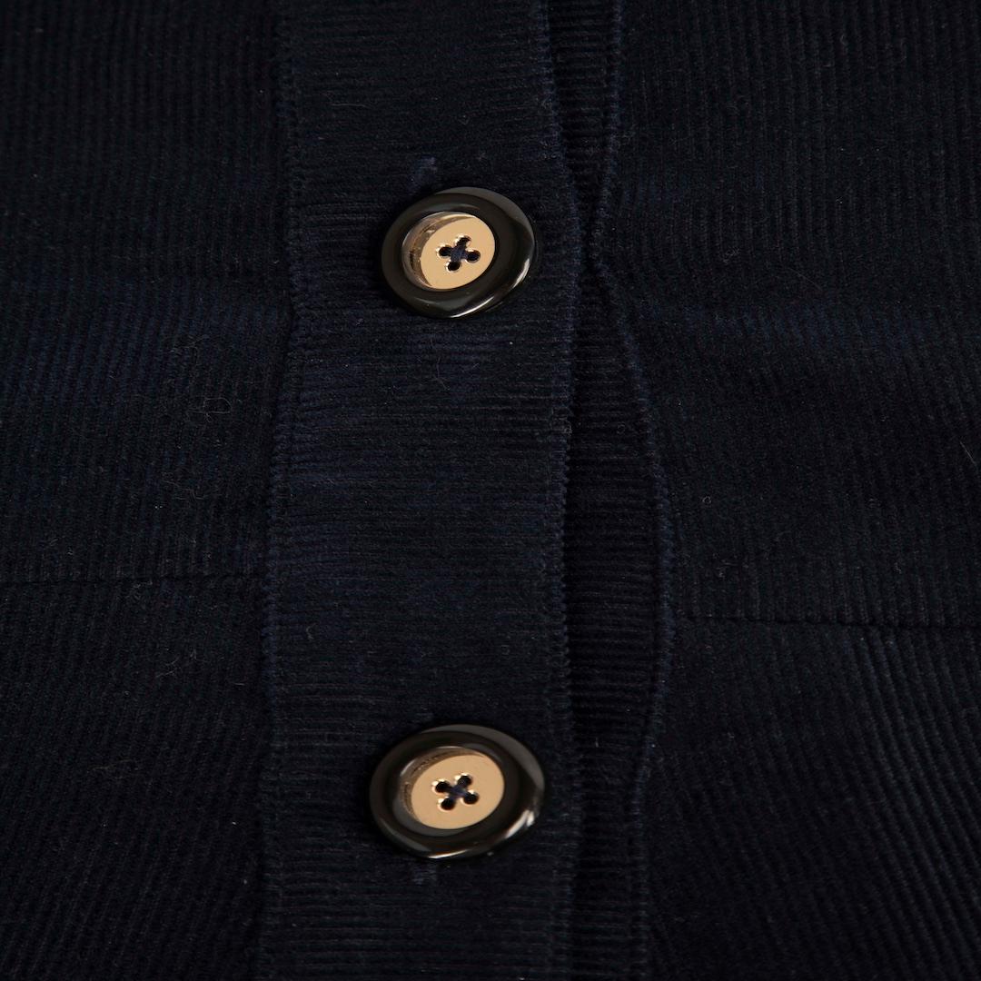 ME+EM Mini Vestido Largo de Pana Azul Marino Talla M Negro en venta