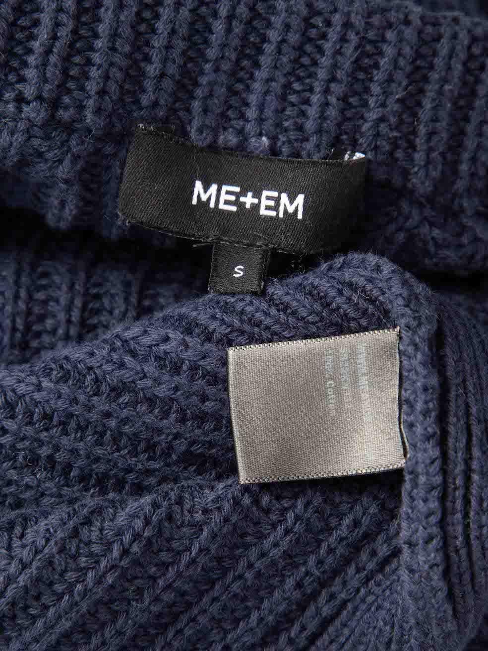 Women's ME+EM Navy Knit Round Neck Jumper Size S For Sale