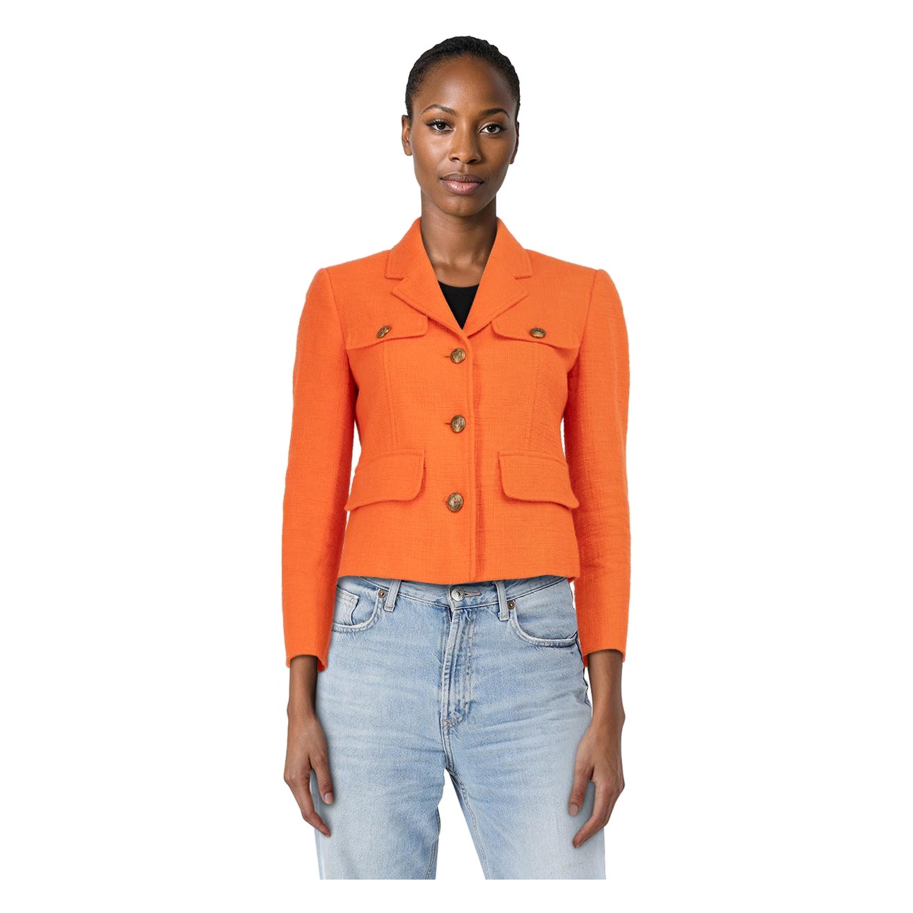 ME+EM Orange Single Breasted Jacket Size XS en vente
