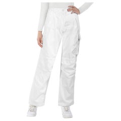 ME+EM White Wide Leg Cargo Jeans Taille M