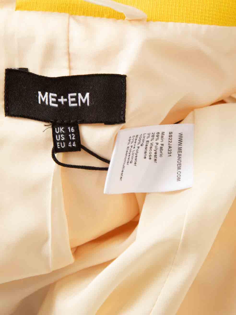 Women's ME+EM Yellow Puffer Sleeve Blazer Size XXL For Sale