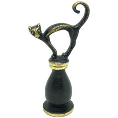 Meerkats Figural Animal Corkscrew, Bronze Brass, Vienna, Austria, Midcentury
