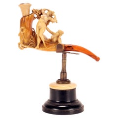 Meerschaum pipe depicting an erotic scene from the myth of Daphne, Vienna 1890.