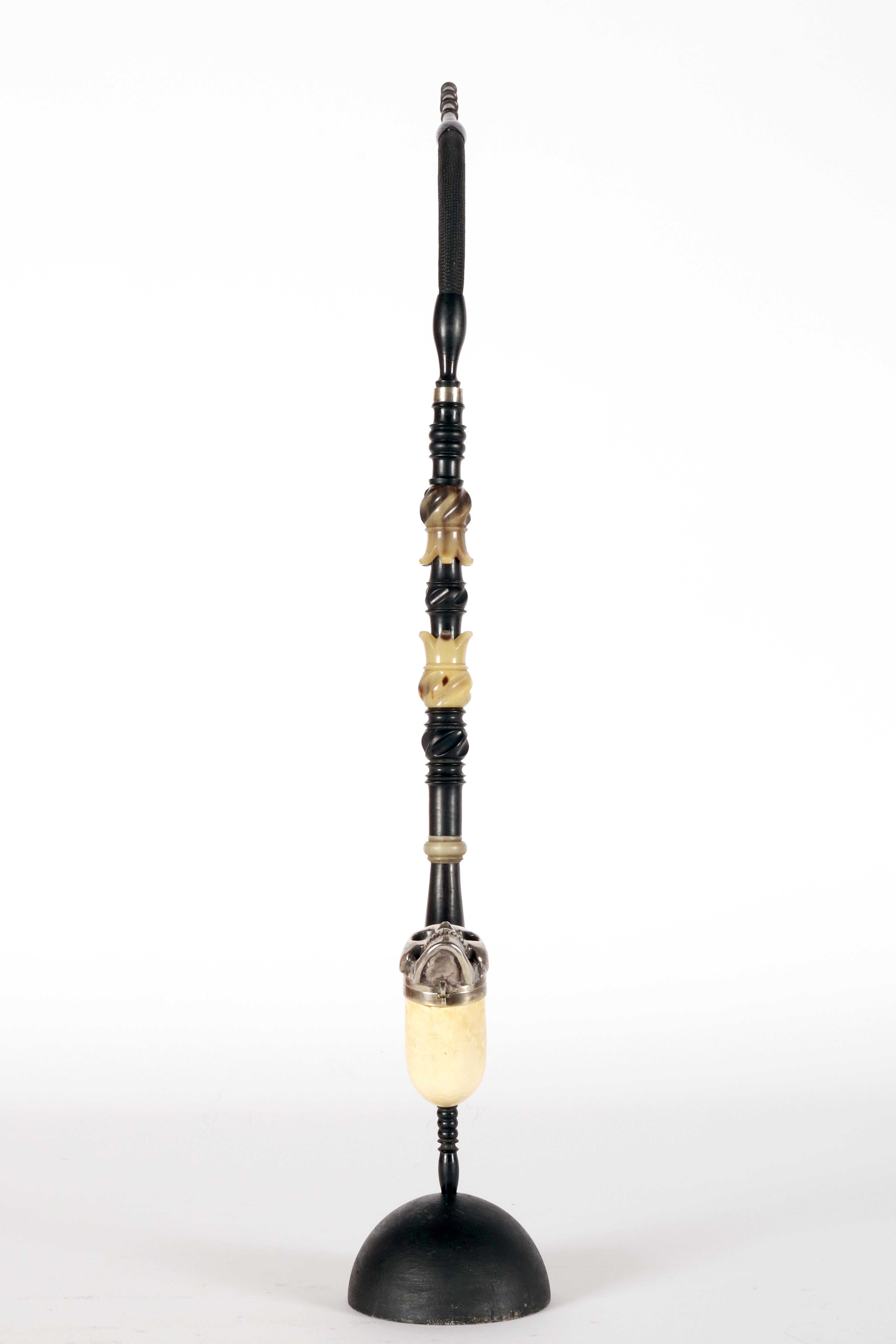Meershaum and silver pipe depicting a Vanitas-Memento Mori, Vienna, Austria 1880 For Sale 1