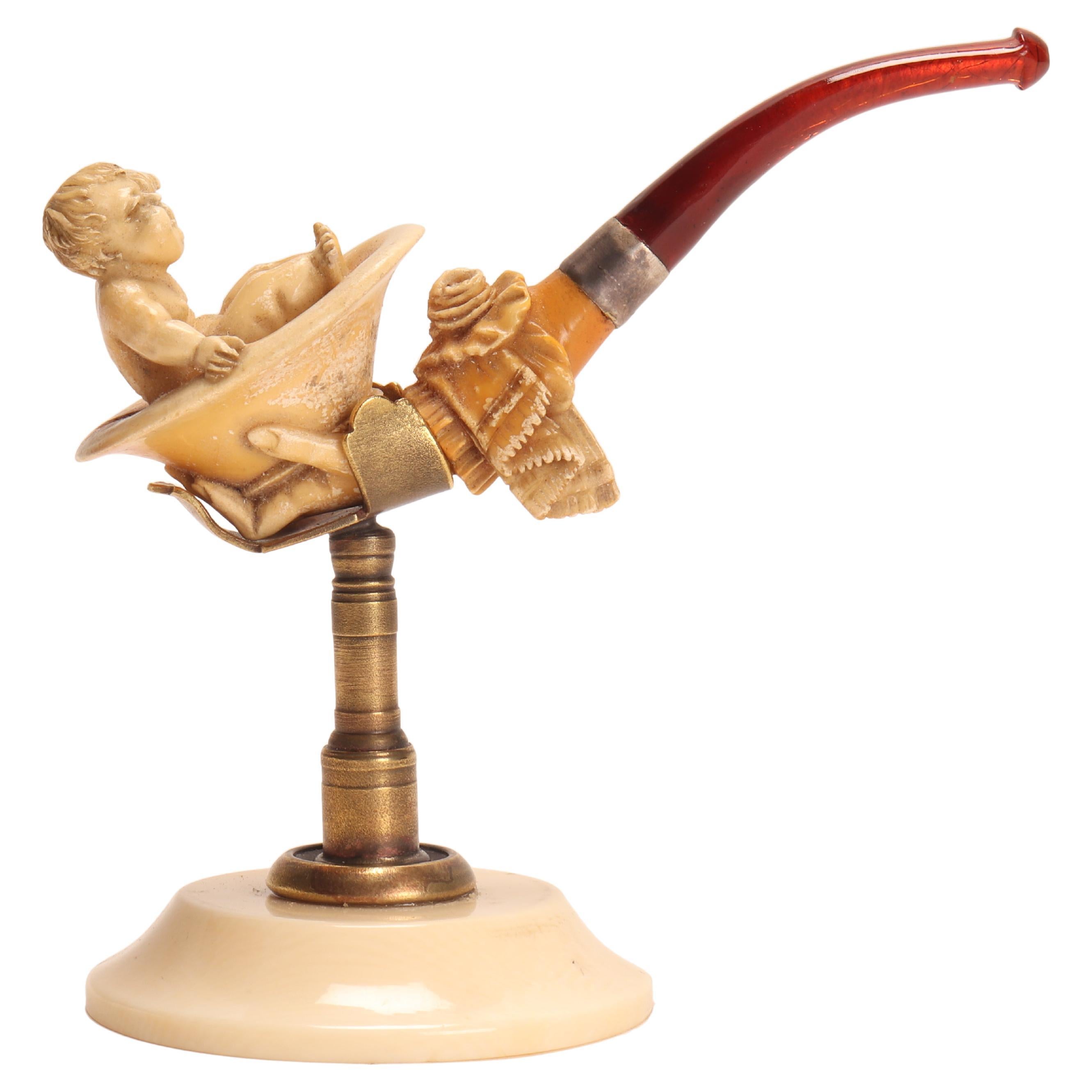 Meershaum Pipe with a Child, Vienna, 1880 For Sale
