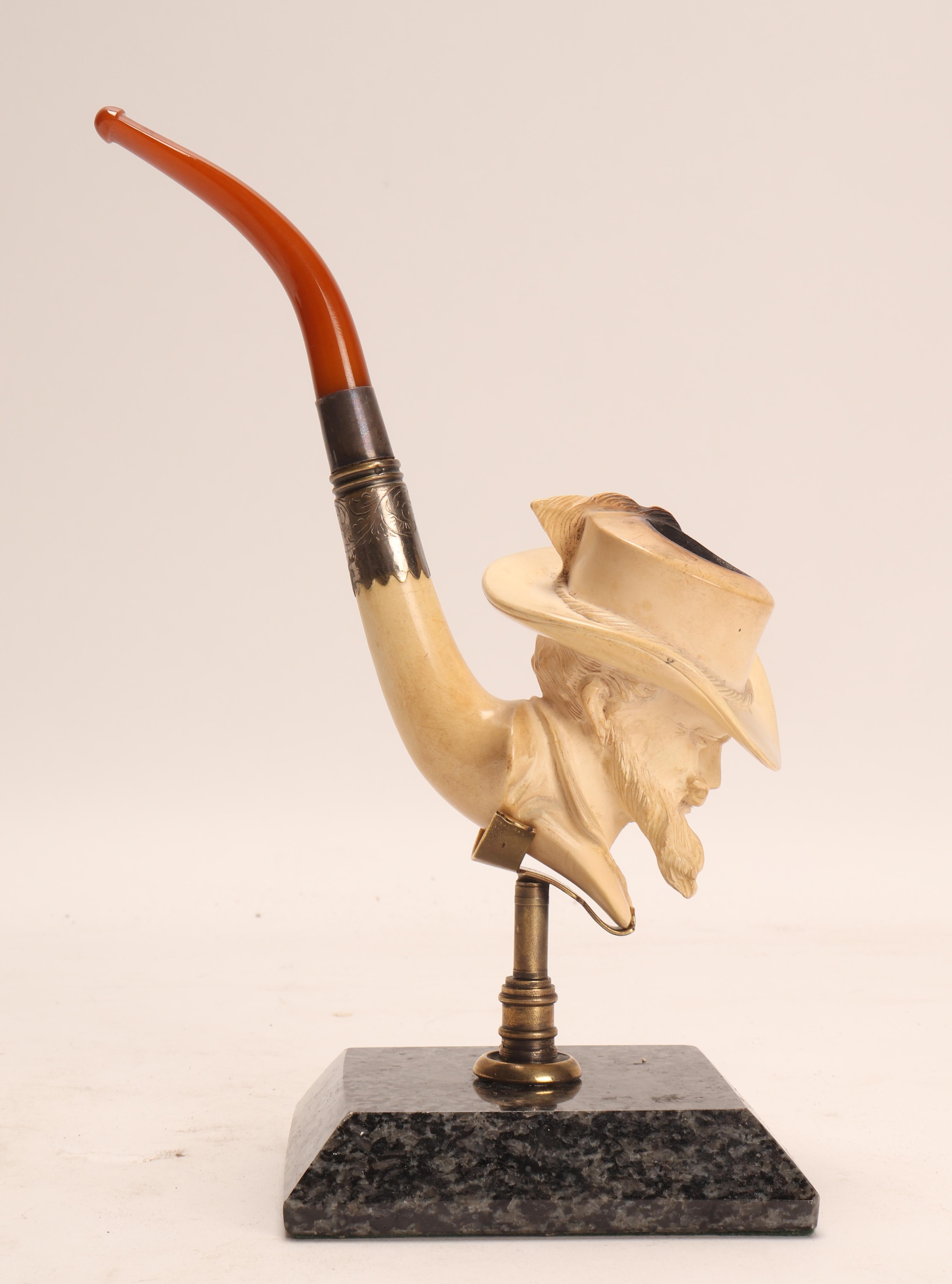 19th Century Meershaum Pipe with the Head of General Custer, Vienna, 1880