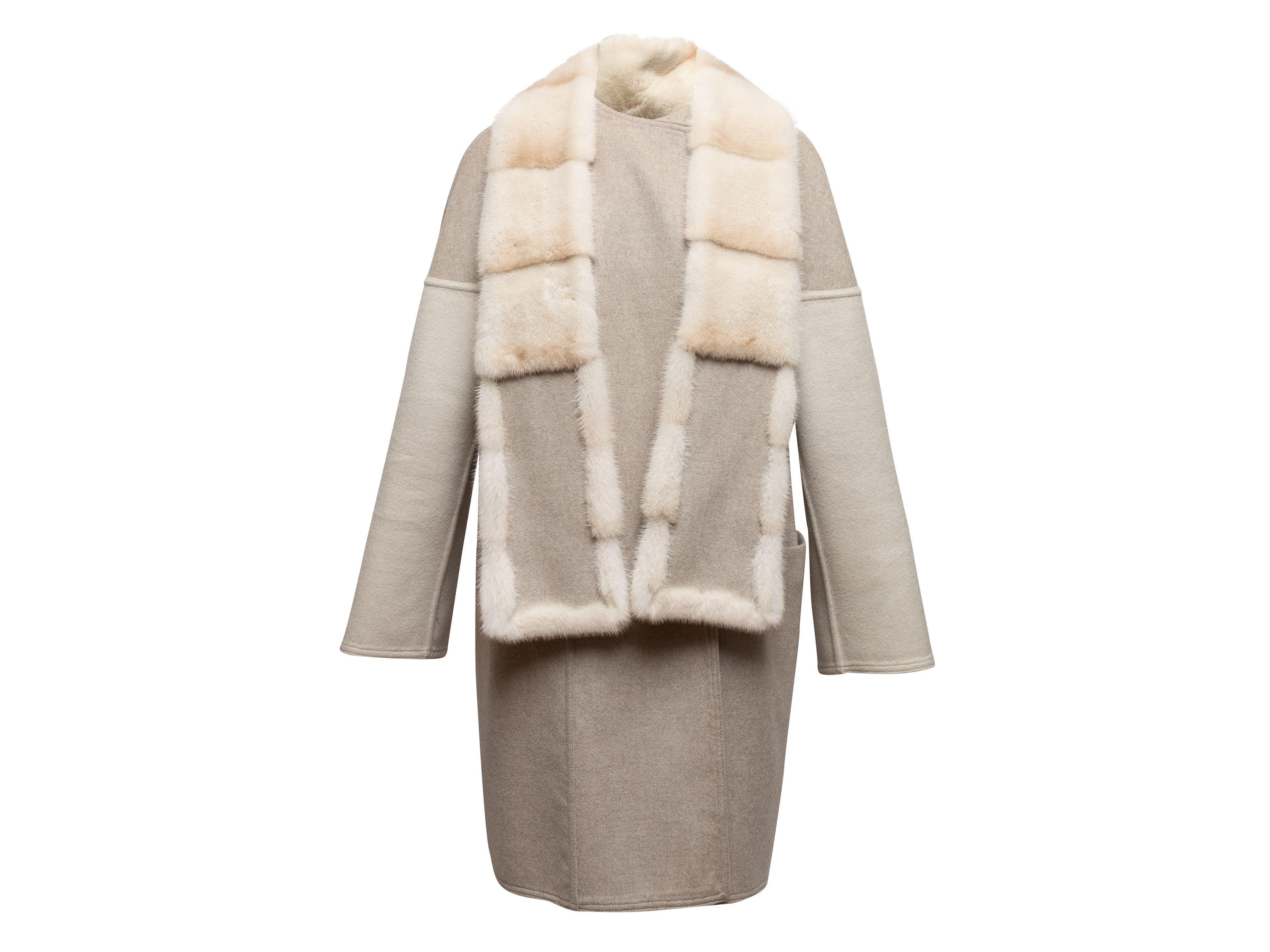 Meerstein Grey & Cream Reversible Cashmere & Sable Fur Coat 3