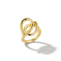 Meet Me In The Middle 14k Gold Plated Brass Ring by Oblik Atelier