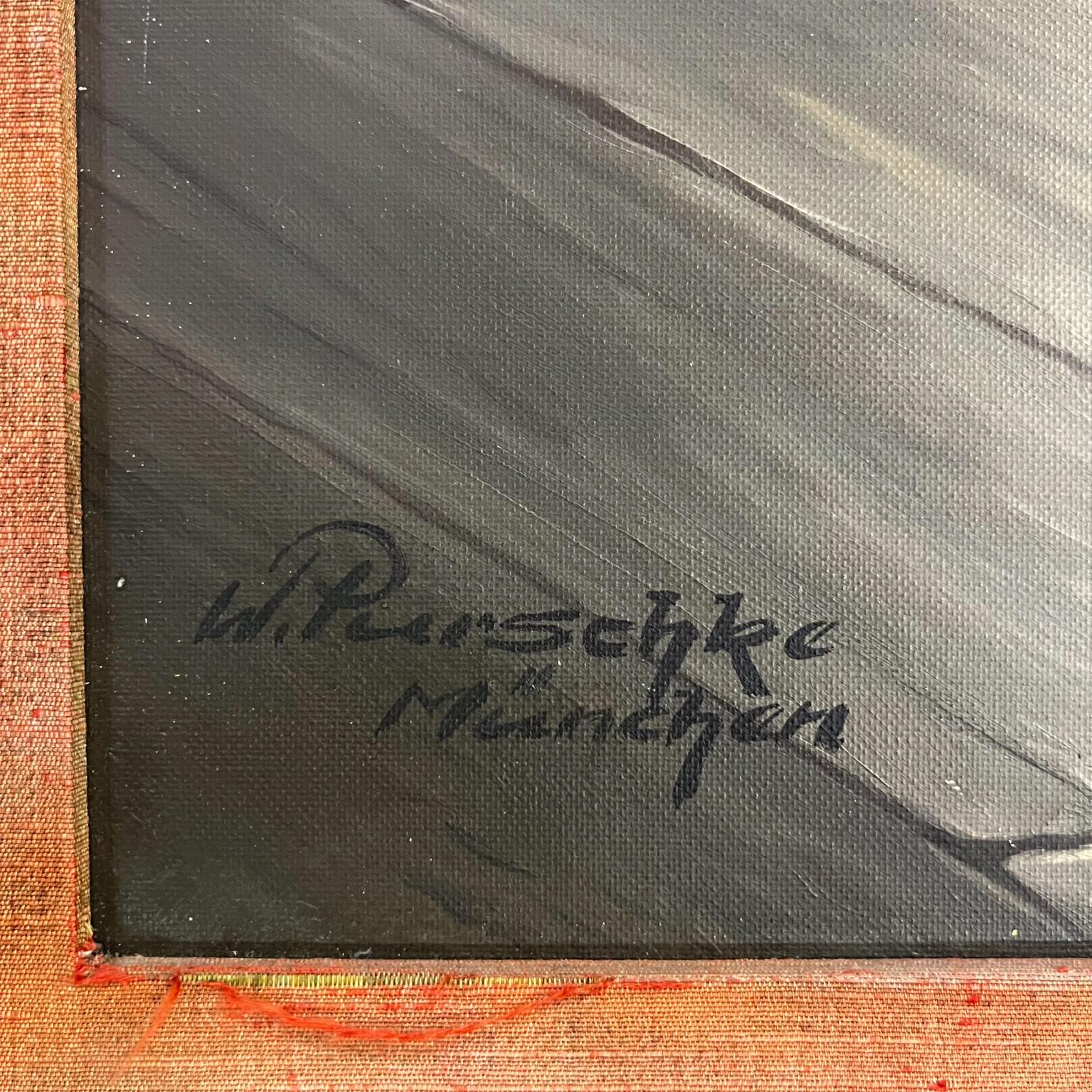 Meeting by W. Purschke Original Oil Painting Munchen Germany 6