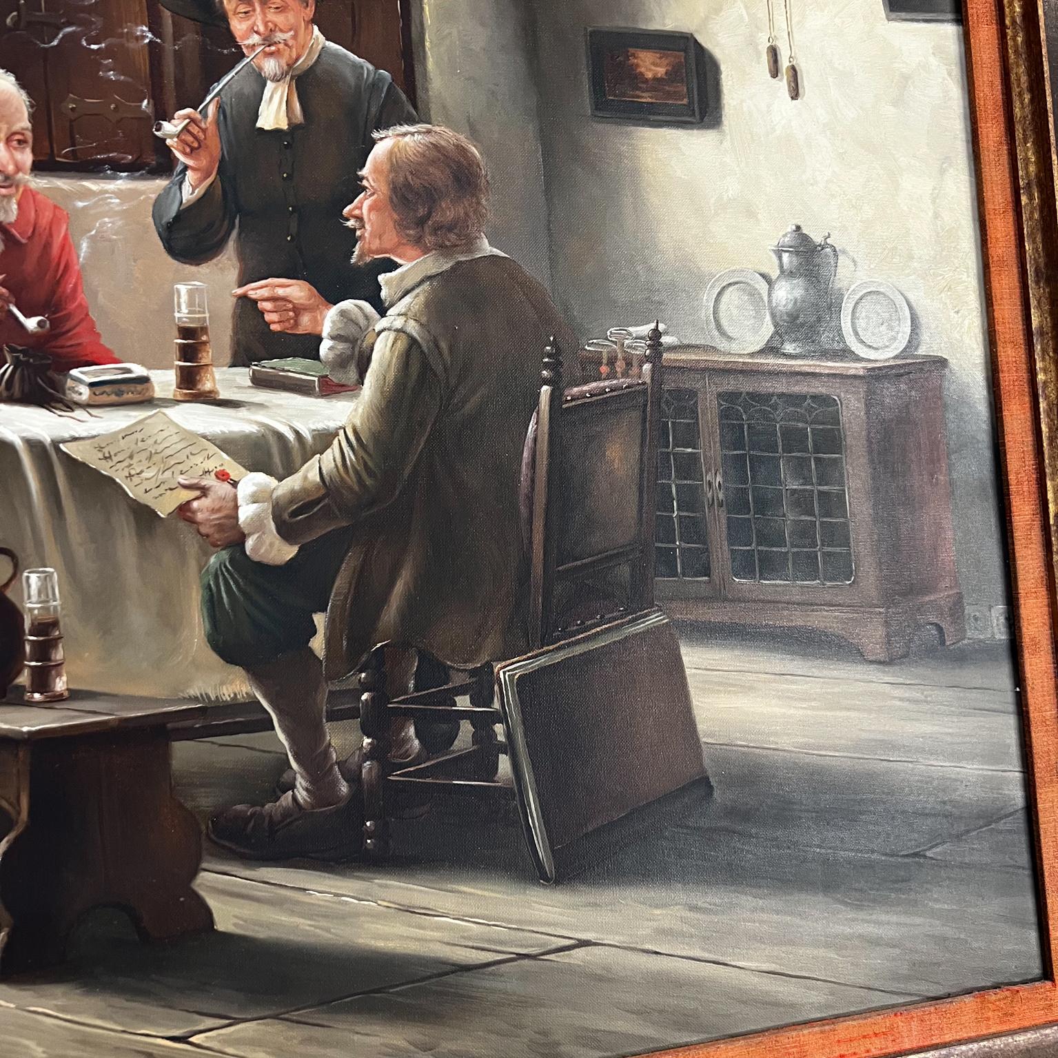 Meeting by W. Purschke Original Oil Painting Munchen Germany 3