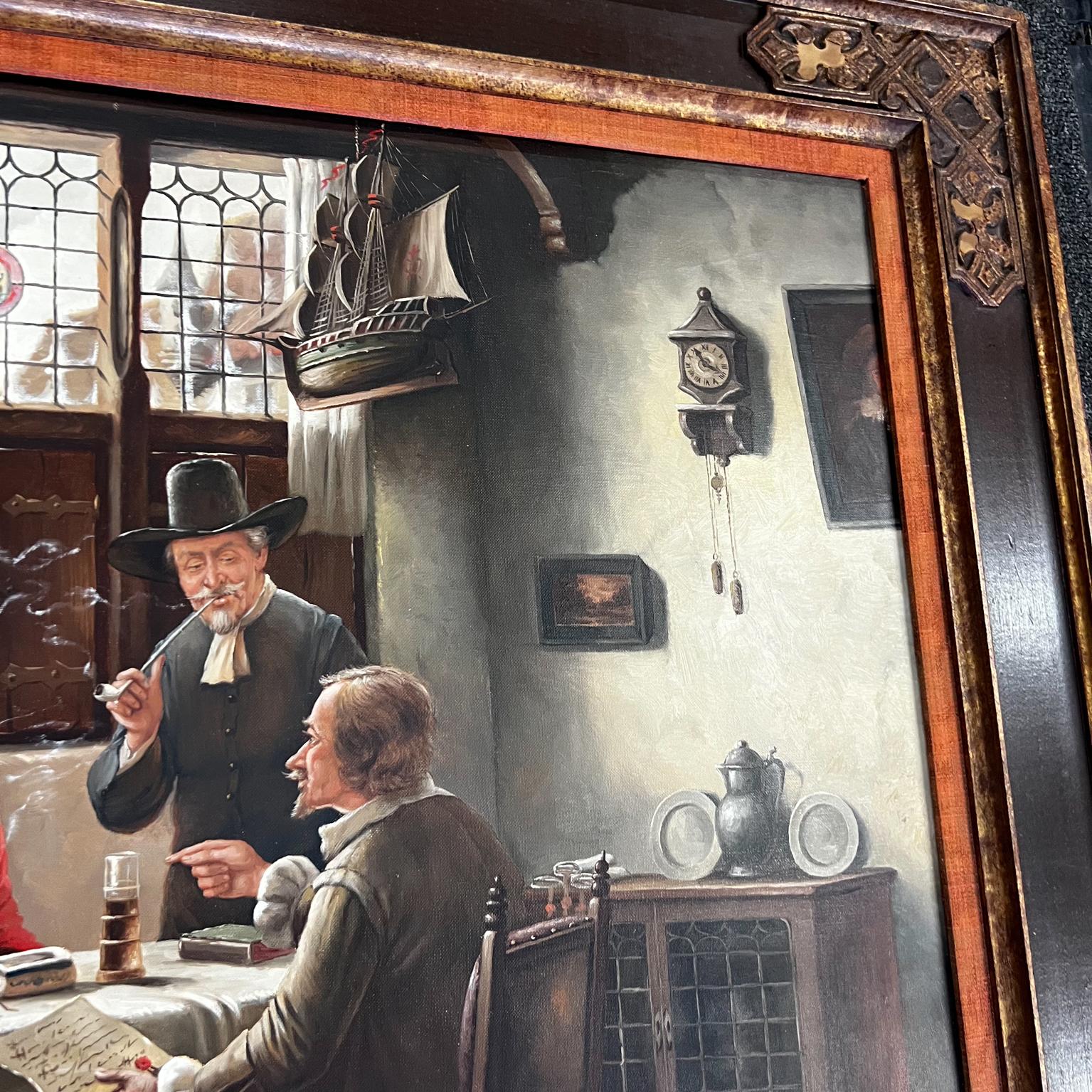 Meeting by W. Purschke Original Oil Painting Munchen Germany 4