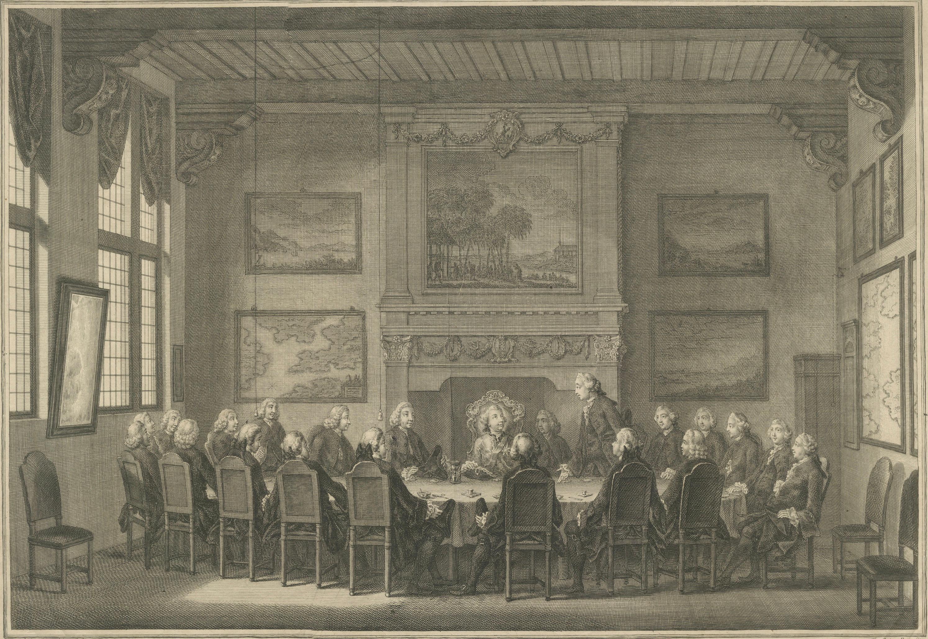 Treffen der VOC-Direktoren mit Prinz Wilhelm V., Amsterdam 1768 (Niederländisch) im Angebot
