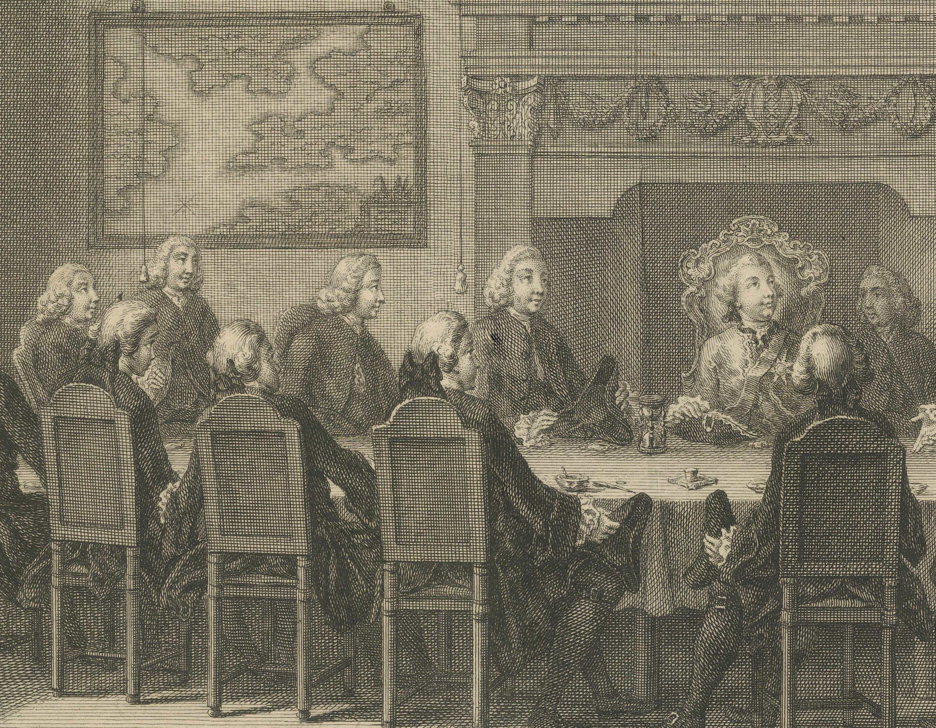 Treffen der VOC-Direktoren mit Prinz Wilhelm V., Amsterdam 1768 (18. Jahrhundert) im Angebot