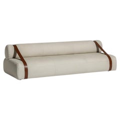 Meg 3P Light Carpanese Home Italia Sofa with Leather Belts